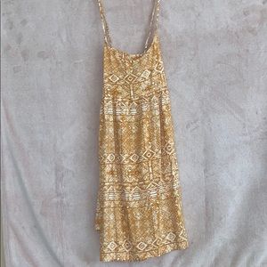 Roxy Yellow Pattern Cross-back Mini Dress